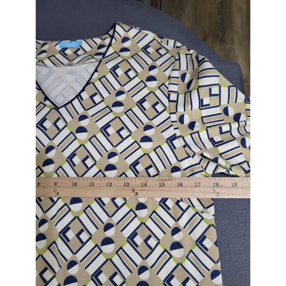 J. McLaughlin Women's LG Judith Dress Kaleidoscope Geometric Print Midi - Picture 5 of 9